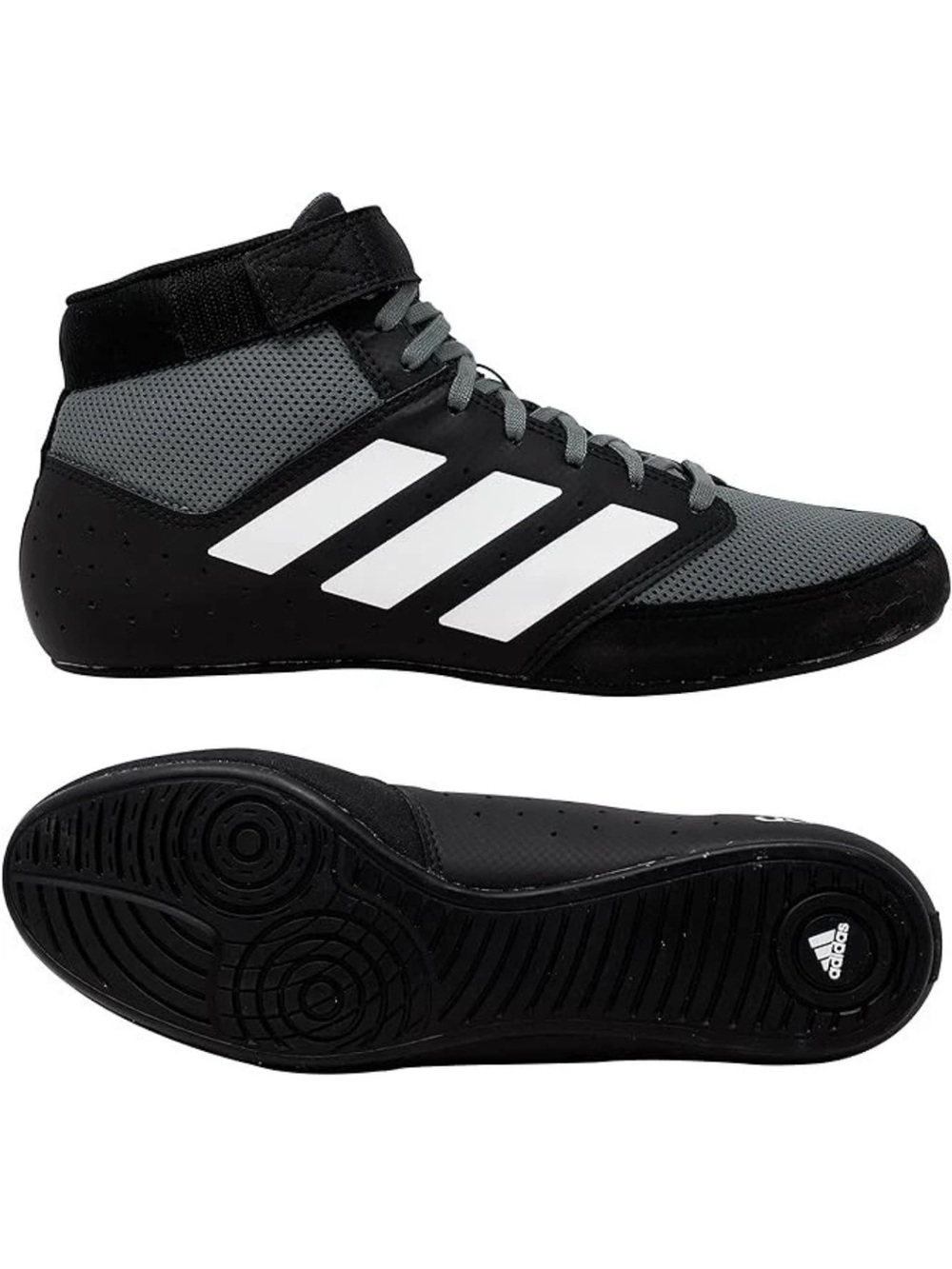adidas Men's High-Top Wrestling Sneakers in Black and White